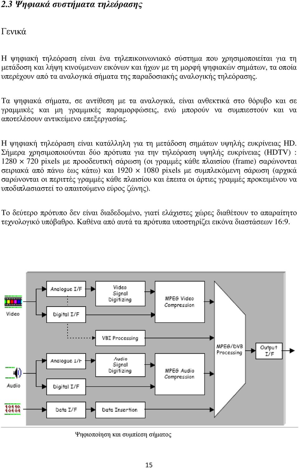 Τα ψηφιακά σήµατα, σε αντίθεση µε τα αναλογικά, είναι ανθεκτικά στο θόρυβο και σε γραµµικές και µη γραµµικές παραµορφώσεις, ενώ µπορούν να συµπιεστούν και να αποτελέσουν αντικείµενο επεξεργασίας.