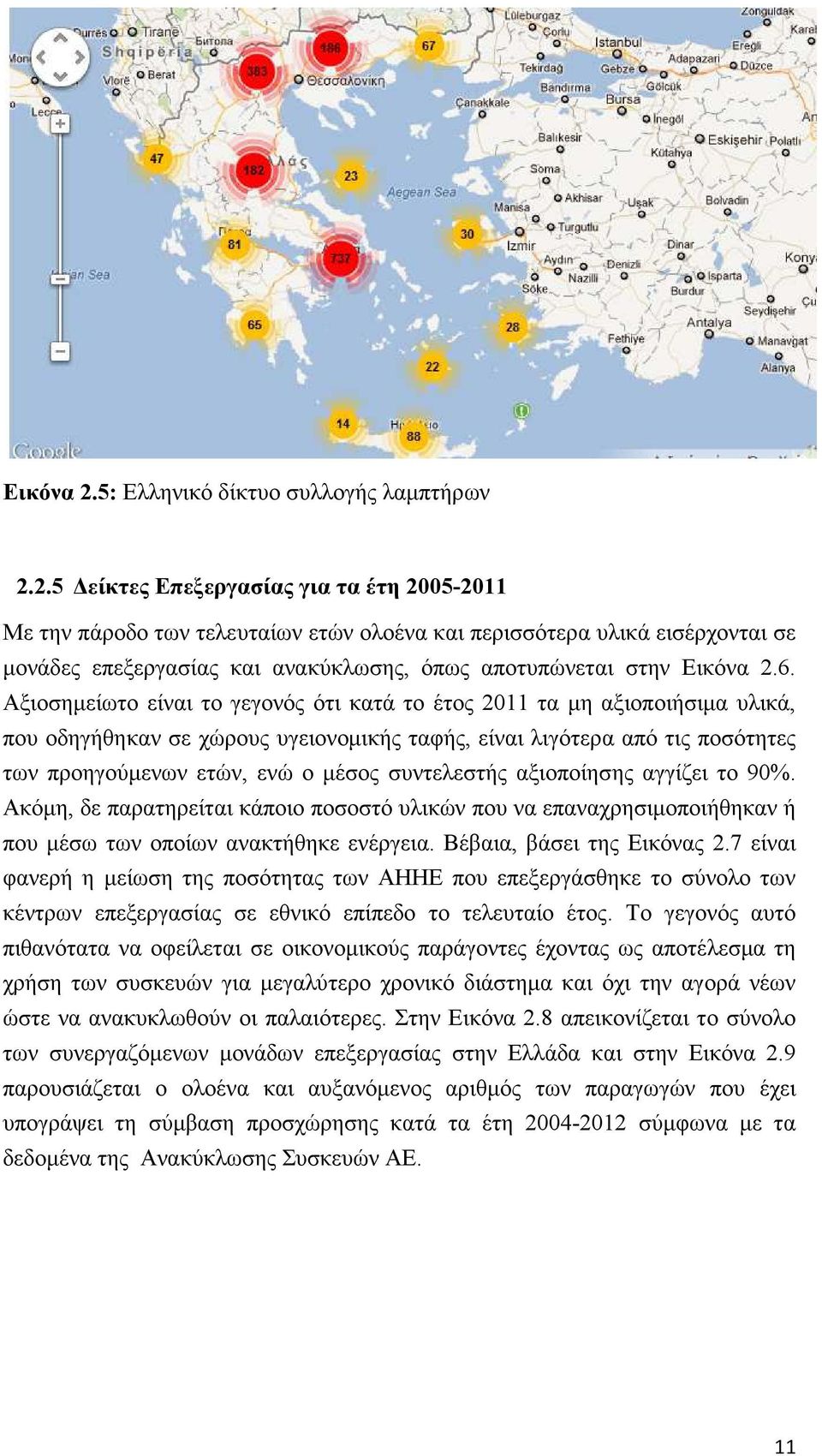 συντελεστής αξιοποίησης αγγίζει το 90%. Ακόµη, δε παρατηρείται κάποιο ποσοστό υλικών που να επαναχρησιµοποιήθηκαν ή που µέσω των οποίων ανακτήθηκε ενέργεια. Βέβαια, βάσει της Εικόνας 2.