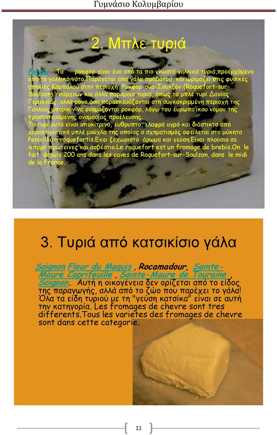 Υπάρχουν και άλλα παρόμοια τυριά, όπως το μπλέ τυρί Δανίας Γερμανίας, αλλά μόνο όσα παρασκευάζονται στη συγκακριμμένη περιοχή της Γαλλίας μπορούν να ονομάζονται ροκφόρ, λόγω του ευρωπα ίκου νόμου της