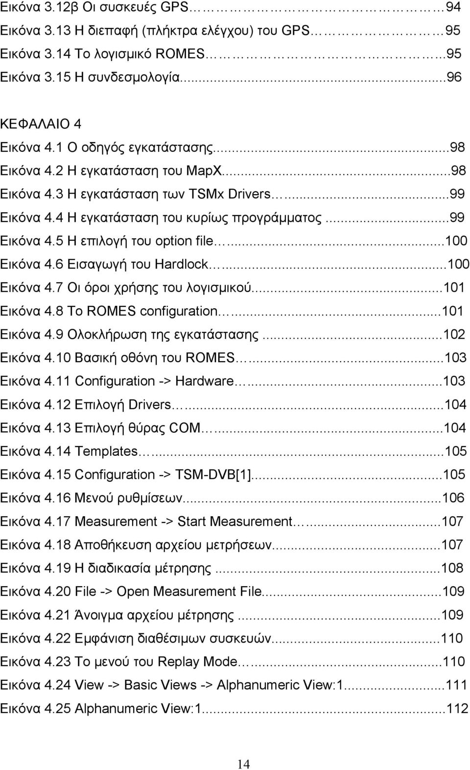 6 Εισαγωγή του Hardlock...100 Εικόνα 4.7 Οι όροι χρήσης του λογισμικού...101 Εικόνα 4.8 Το ROMES configuration...101 Εικόνα 4.9 Ολοκλήρωση της εγκατάστασης...102 Εικόνα 4.10 Βασική οθόνη του ROMES.