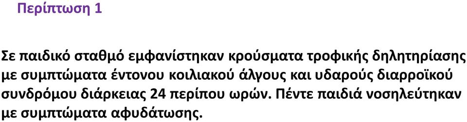 άλγους και υδαρούς διαρροϊκού συνδρόμου διάρκειας 24