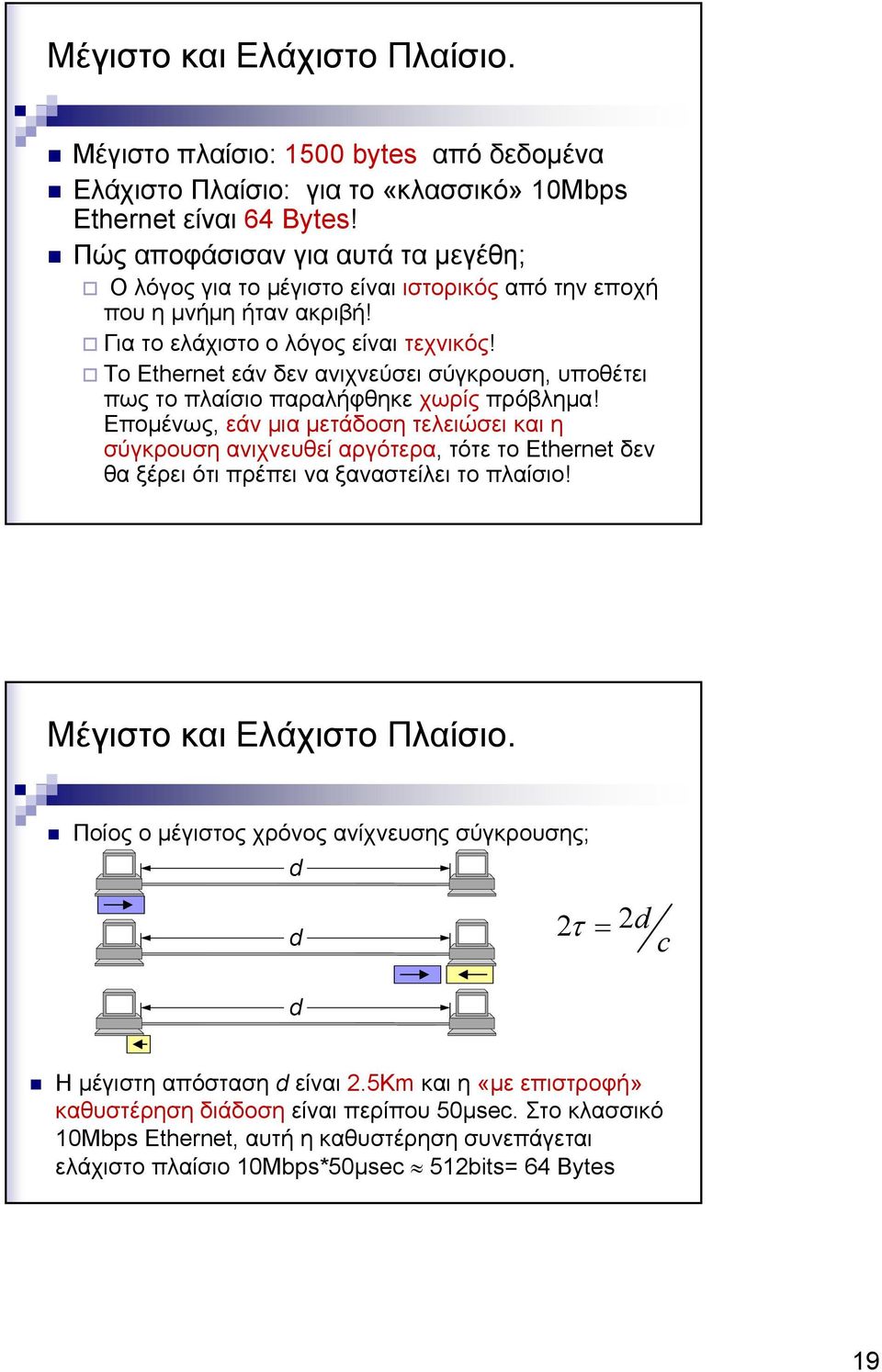 Το Ethernet εάν δεν ανιχνεύσει σύγκρουση, υποθέτει πως το πλαίσιο παραλήφθηκε χωρίς πρόβλημα!