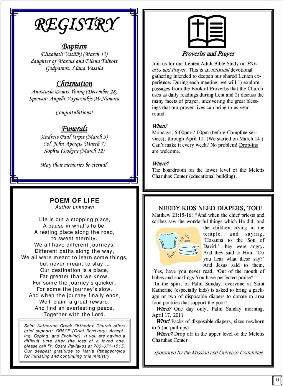 Proverbs and Prayer Join us for our Lenten Adult Bible Study on Proverbs and Prayer. This is an informal devotional gathering intended to deepen our shared Lenten experience.