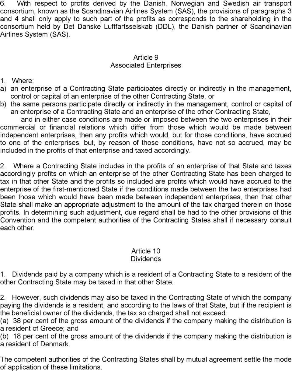 Article 9 Associated Enterprises 1.
