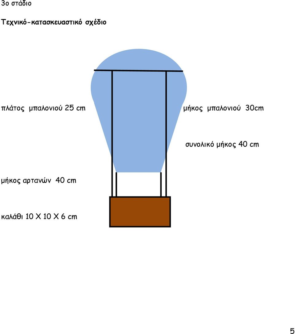 μπαλονιού 30cm συνολικό μήκος 40 cm