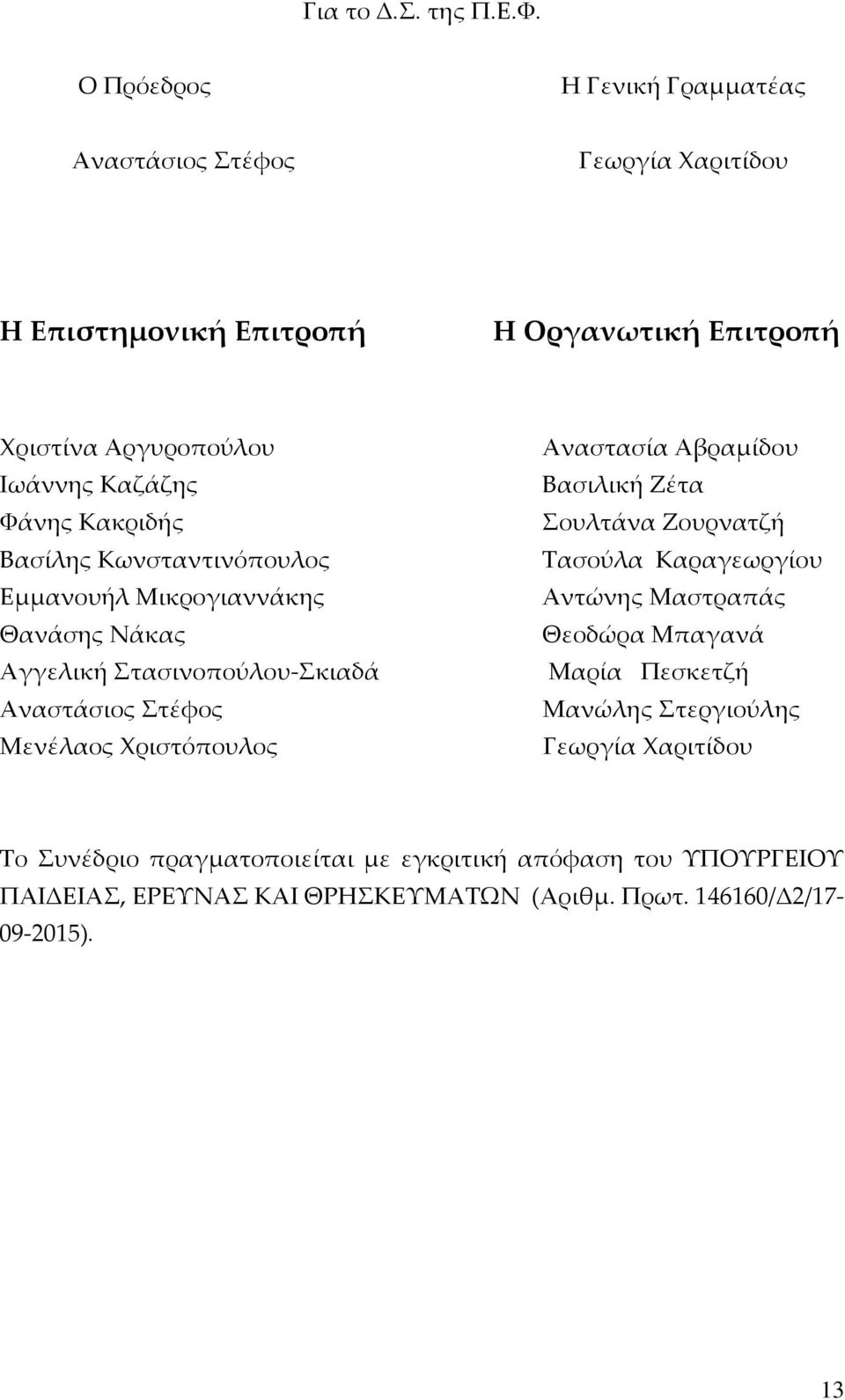 Φάνης Κακριδής Βασίλης Κωνσταντινόπουλος Εμμανουήλ Μικρογιαννάκης Θανάσης Νάκας Αγγελική Στασινοπούλου-Σκιαδά Αναστάσιος Στέφος Μενέλαος Χριστόπουλος
