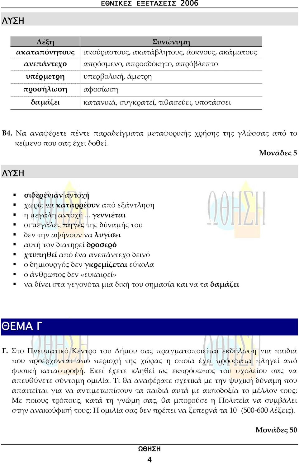 Μονάδες 5 σιδερένιαν αντοχή χωρίς να καταρρέουν από εξάντληση η µεγάλη αντοχή.