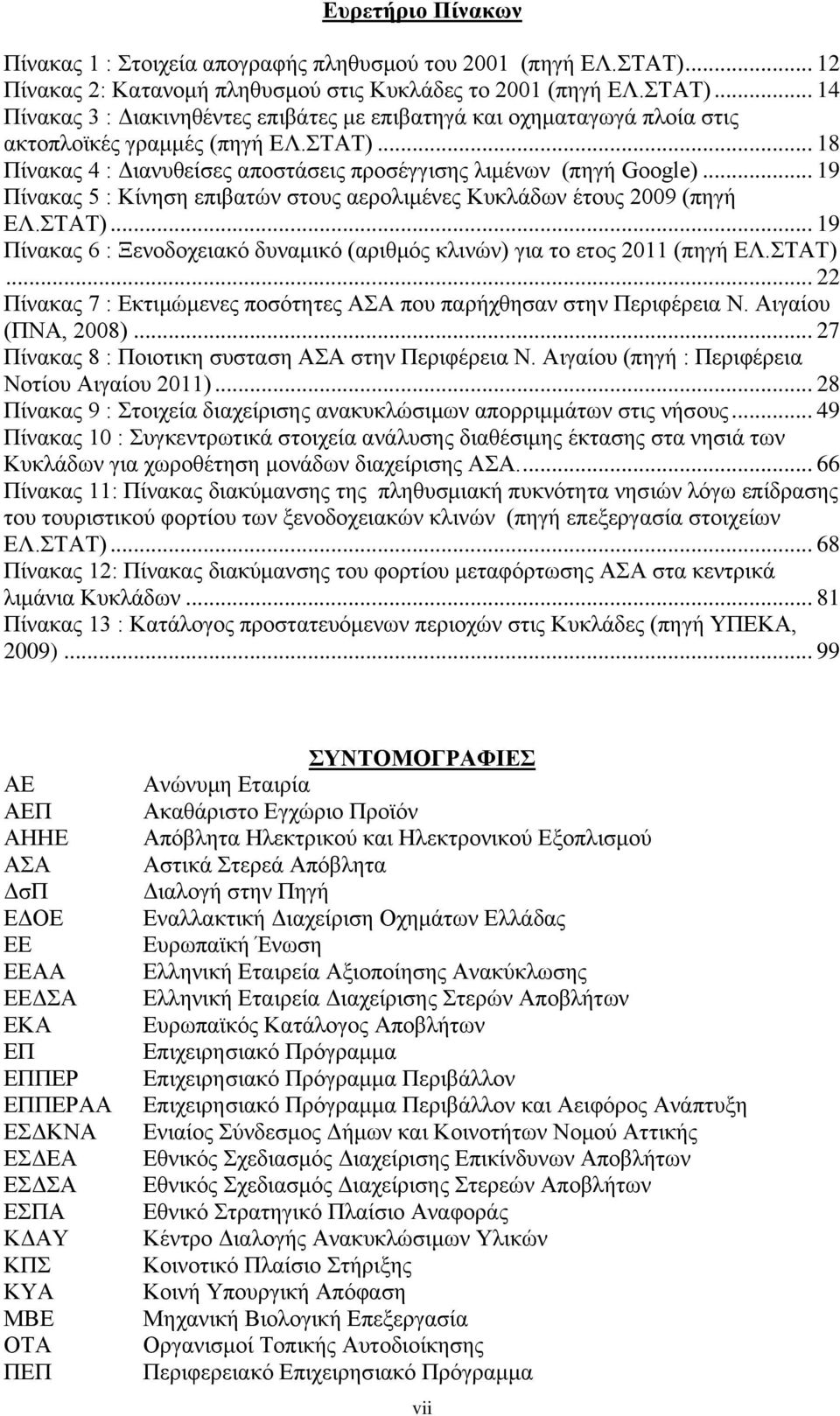ΣΤΑΤ)... 22 Πίνακας 7 : Εκτιμώμενες ποσότητες ΑΣΑ που παρήχθησαν στην Περιφέρεια Ν. Αιγαίου (ΠΝΑ, 2008)... 27 Πίνακας 8 : Ποιοτικη συσταση ΑΣΑ στην Περιφέρεια Ν.