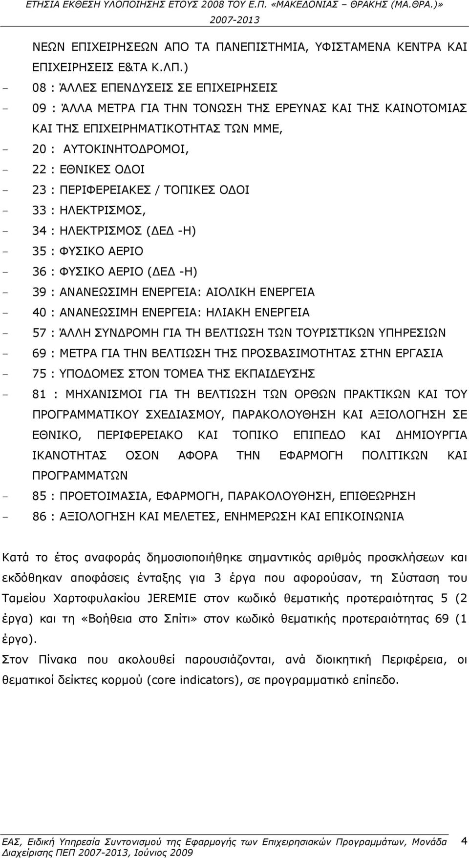 ΠΕΡΙΦΕΡΕΙΑΚΕΣ / ΤΟΠΙΚΕΣ ΟΔΟΙ - 33 : ΗΛΕΚΤΡΙΣΜΟΣ, - 34 : ΗΛΕΚΤΡΙΣΜΟΣ (ΔΕΔ -Η) - 35 : ΦΥΣΙΚΟ ΑΕΡΙΟ - 36 : ΦΥΣΙΚΟ ΑΕΡΙΟ (ΔΕΔ -Η) - 39 : ΑΝΑΝΕΩΣΙΜΗ ΕΝΕΡΓΕΙΑ: ΑΙΟΛΙΚΗ ΕΝΕΡΓΕΙΑ - 40 : ΑΝΑΝΕΩΣΙΜΗ ΕΝΕΡΓΕΙΑ: