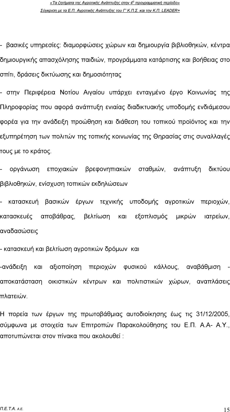 προϊόντος και την εξυπηρέτηση των πολιτών της τοπικής κοινωνίας της Θηρασίας στις συναλλαγές τους με το κράτος.