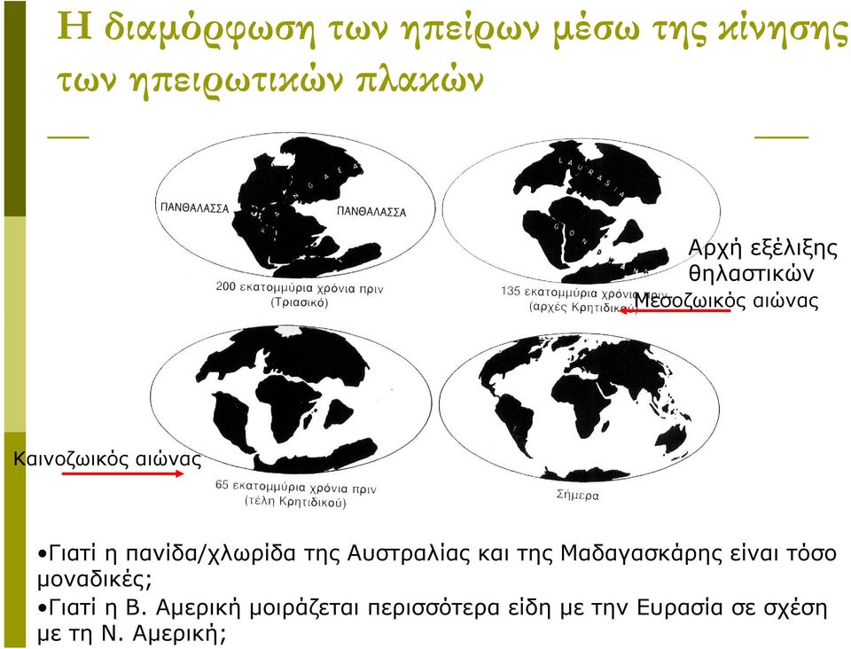 πανίδα/χλωρίδα της Αυστραλίας και της Μαδαγασκάρης είναι τόσο µοναδικές;