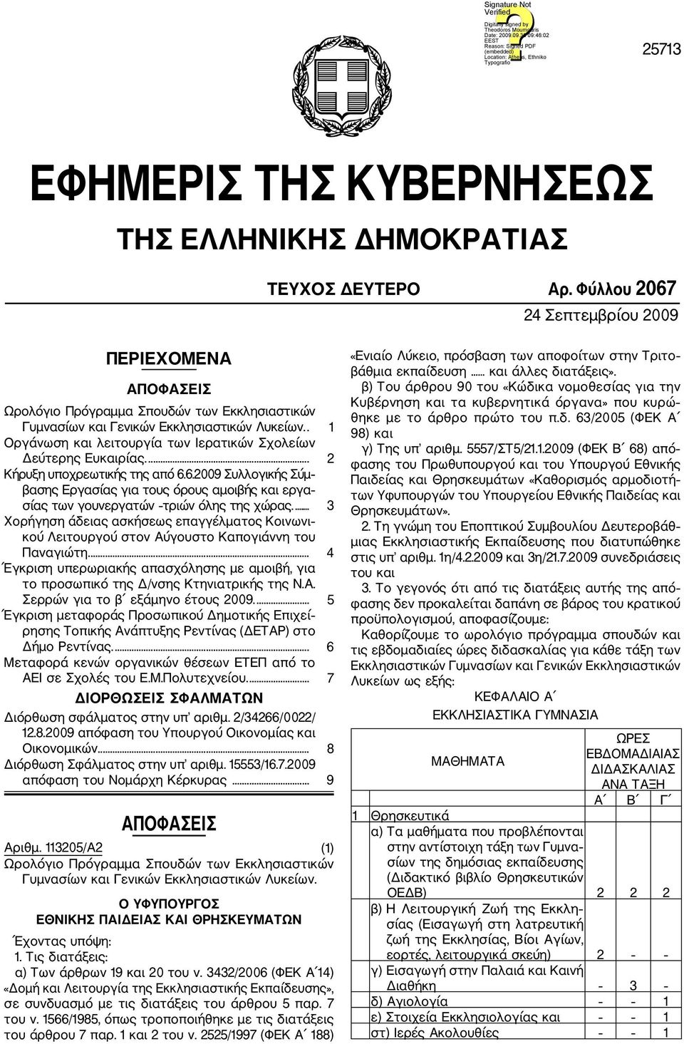 . 1 Οργάνωση και λειτουργία των Ιερατικών Σχολείων Δεύτερης Ευκαιρίας.... 2 Κήρυξη υποχρεωτικής της από 6.