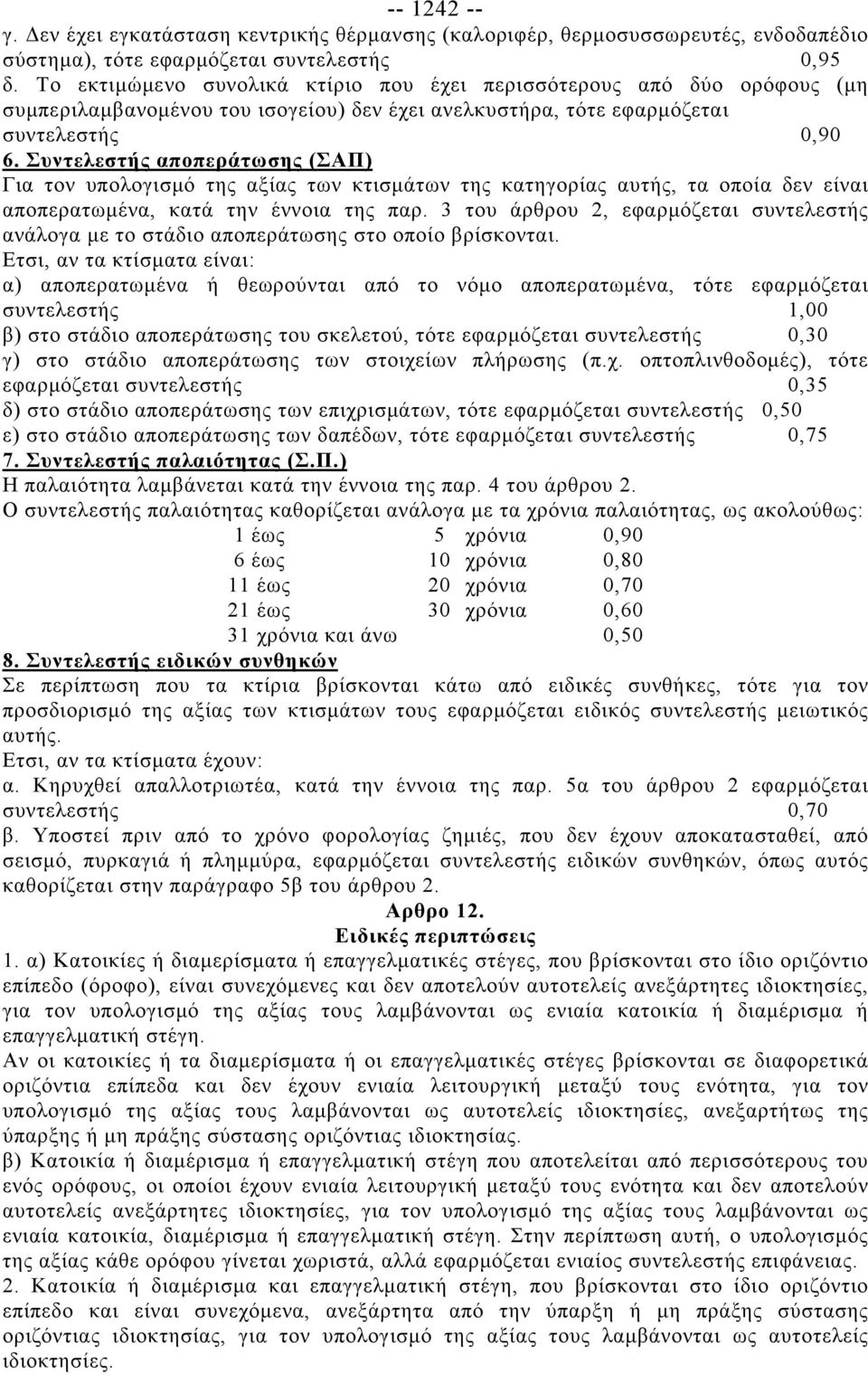 Συντελεστής αποπεράτωσης (ΣΑΠ) Για τον υπολογισμό της αξίας των κτισμάτων της κατηγορίας αυτής, τα οποία δεν είναι αποπερατωμένα, κατά την έννοια της παρ.