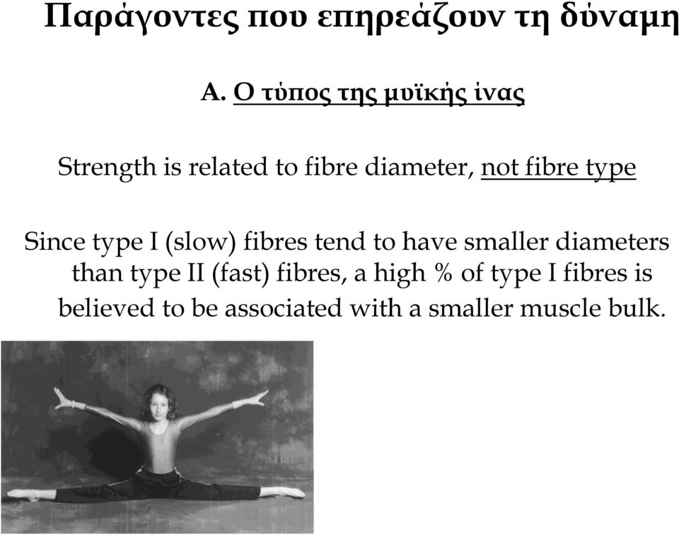type Since type I (slow) fibres tend to have smaller diameters than