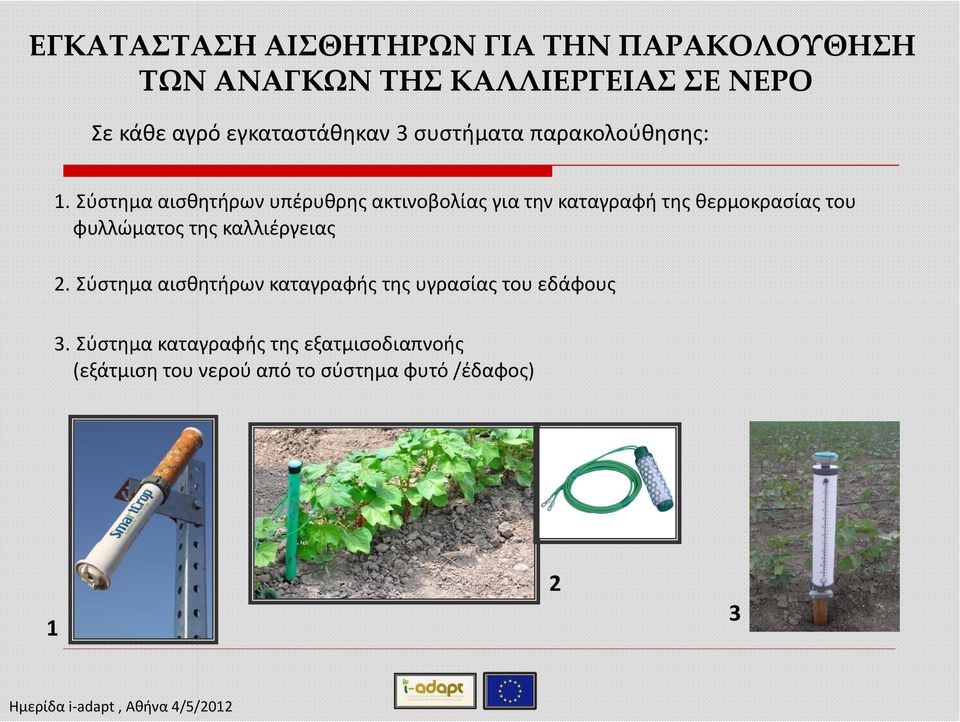 Σύστημα αισθητήρων υπέρυθρης ακτινοβολίας για την καταγραφή της θερμοκρασίας του φυλλώματος της