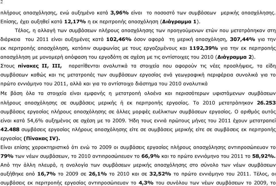 κατόπιν συμφωνίας με τους εργαζομένους και,% για την εκ περιτροπής απασχόληση με μονομερή απόφαση του εργοδότη σε σχέση με τις αντίστοιχες του (Διάγραμμα ).