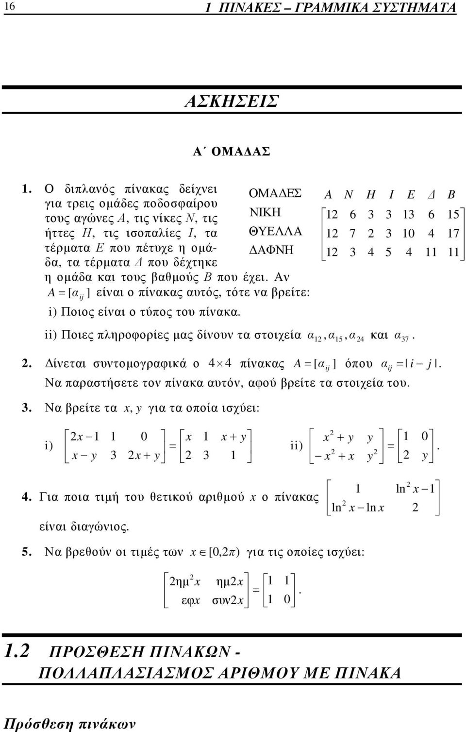 δίου τ στοιχεί, κι N 6 7 H I 5 E 5, 7 Δ 6 B 5 7 Δίετι συτομογρφικά ο πίκς A ] όπου i j Ν πρστήσετε το πίκ υτό, φού βρείτε τ στοιχεί του Ν βρείτε τ, γι τ οποί ισχύει: i ii [ ij ij