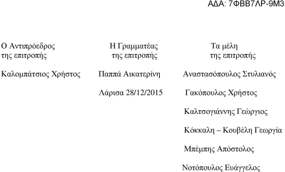 Αναστασόπουλος Στυλιανός Λάρισα 28/12/2015 Γακόπουλος Χρήστος