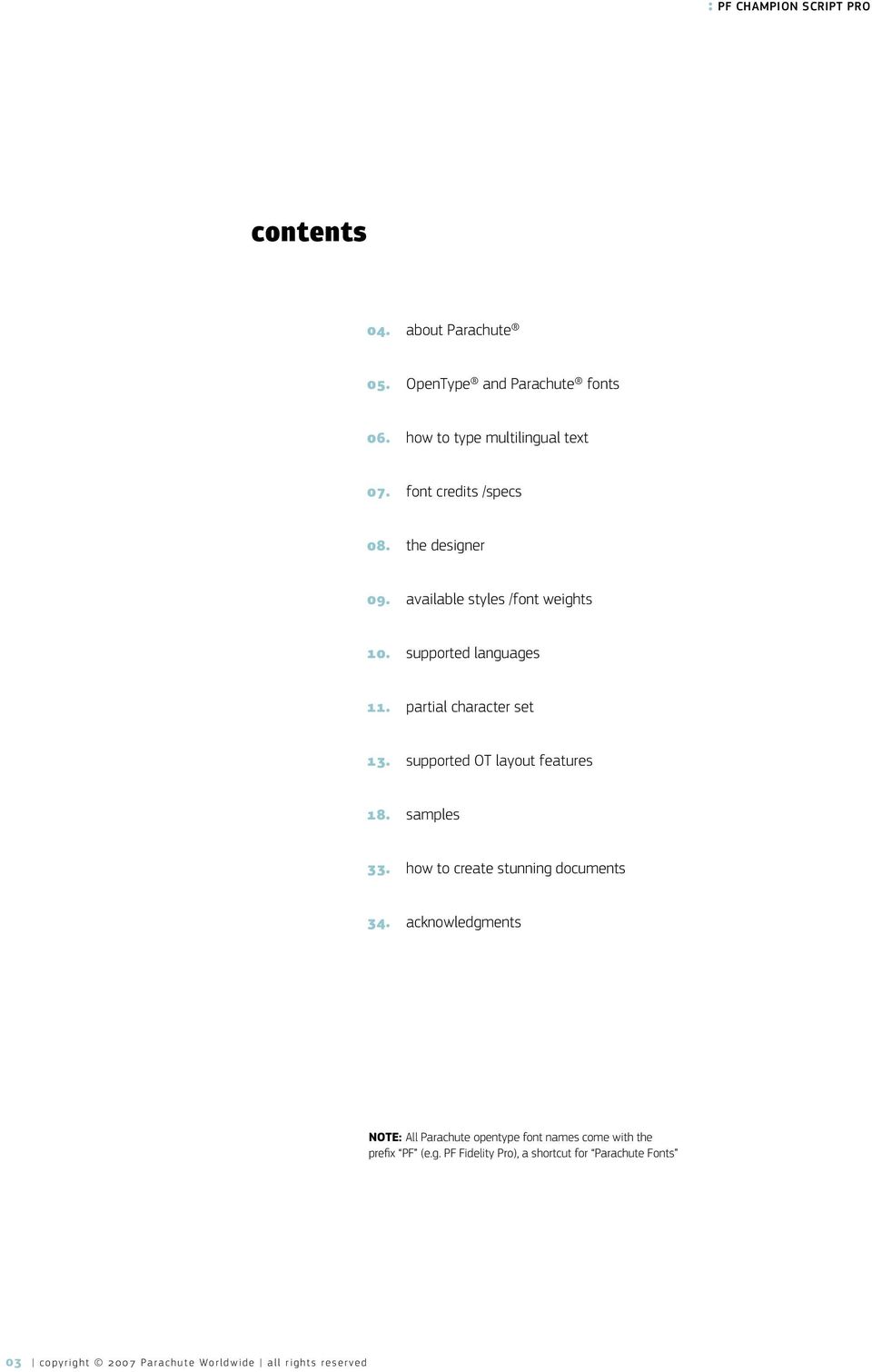 supported OT layout features 18. samples 33. how to create stunning documents 34.