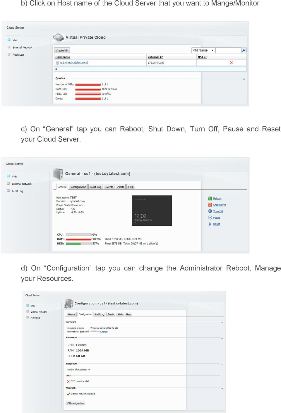 Turn Off, Pause and Reset your Cloud Server.