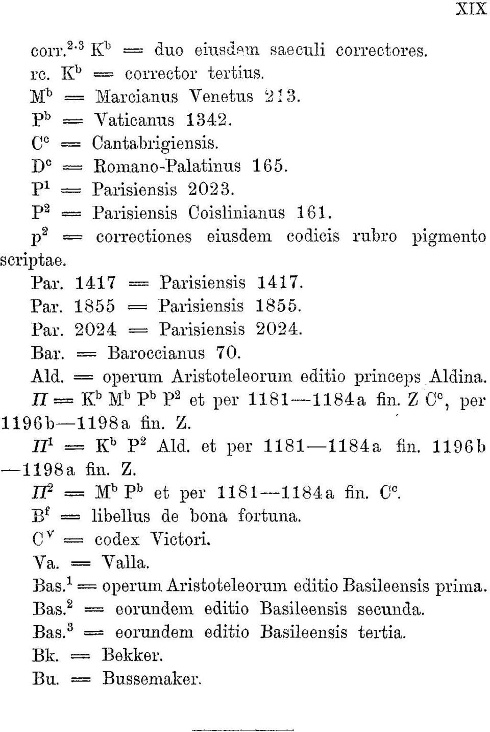 Bar. = Baroccianus 70. Ald. = operum Aristoteleorum editio princeps. Aldina. H == K b M b P b P 2 et per 1181 1184a fin. Ζ C c, per 1196b 1198a fin. Z. Π 1 = K b P 2 Ald. et per 1181 1184a fin. 1196b 1198a iin.
