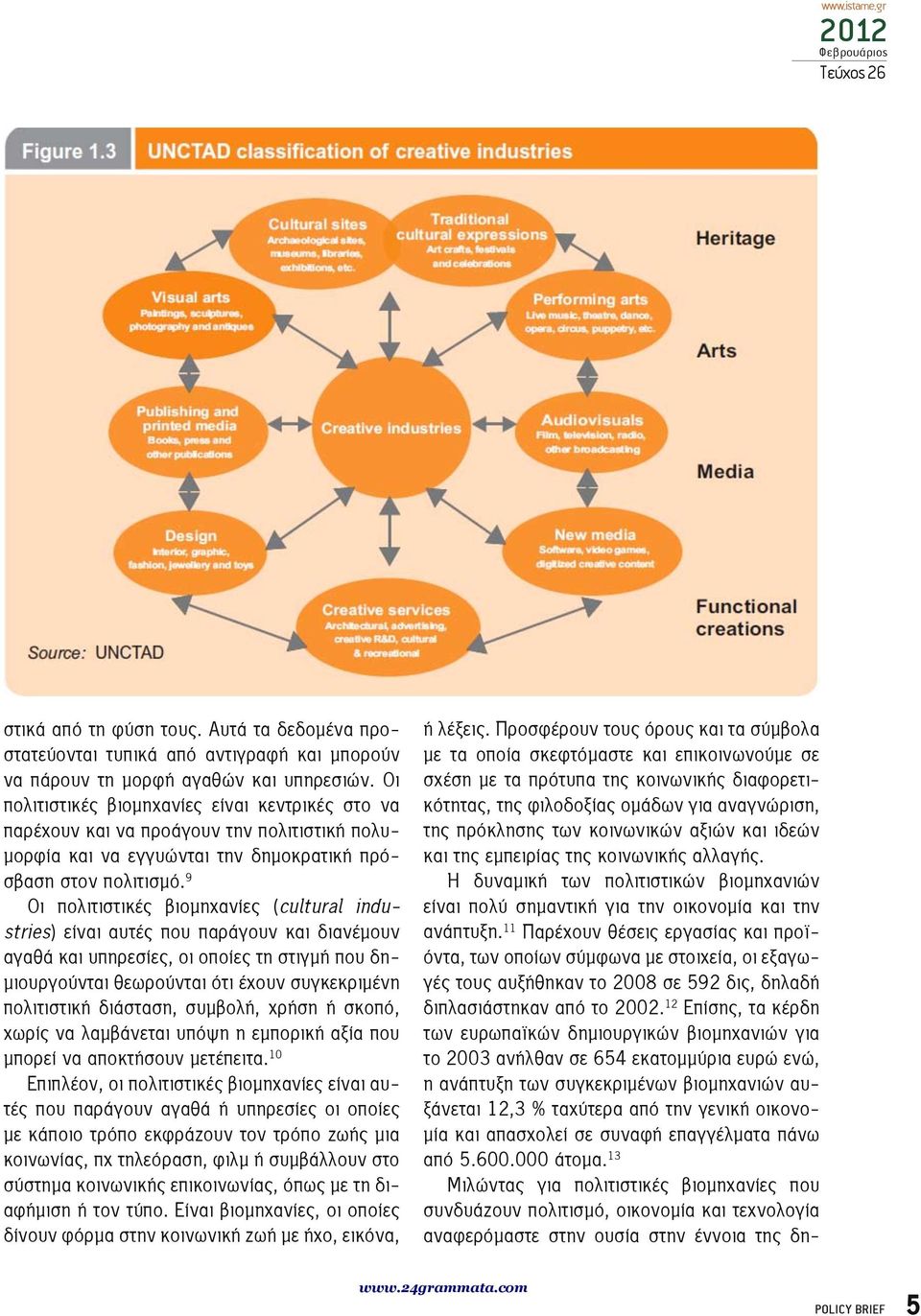 9 Οι πολιτιστικές βιομηχανίες (cultural industries) είναι αυτές που παράγουν και διανέμουν αγαθά και υπηρεσίες, οι οποίες τη στιγμή που δημιουργούνται θεωρούνται ότι έχουν συγκεκριμένη πολιτιστική