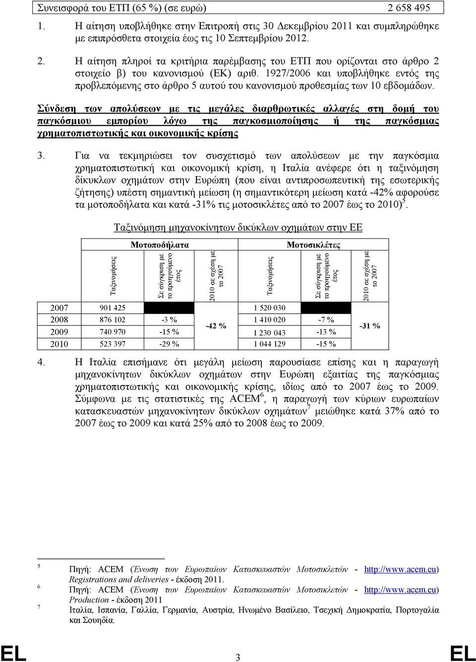 Σύνδεση των απολύσεων με τις μεγάλες διαρθρωτικές αλλαγές στη δομή του παγκόσμιου εμπορίου λόγω της παγκοσμιοποίησης ή της παγκόσμιας χρηματοπιστωτικής και οικονομικής κρίσης 3.