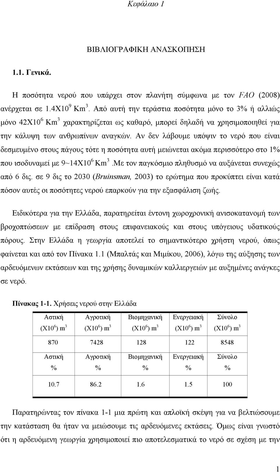 Αν δεν λάβουμε υπόψιν το νερό που είναι δεσμευμένο στους πάγους τότε η ποσότητα αυτή μειώνεται ακόμα περισσότερο στο 1% που ισοδυναμεί με 9~14Χ1 6 Km 3.