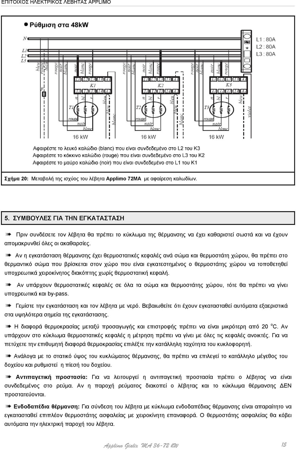 Αν η εγκατάσταση θέρμανσης έχει θερμοστατικές κεφαλές ανά σώμα και θερμοστάτη χώρου, θα πρέπει στο θερμαντικό σώμα που βρίσκεται στον χώρο που είναι εγκατεστημένος ο θερμοστάτης χώρου να τοποθετηθεί