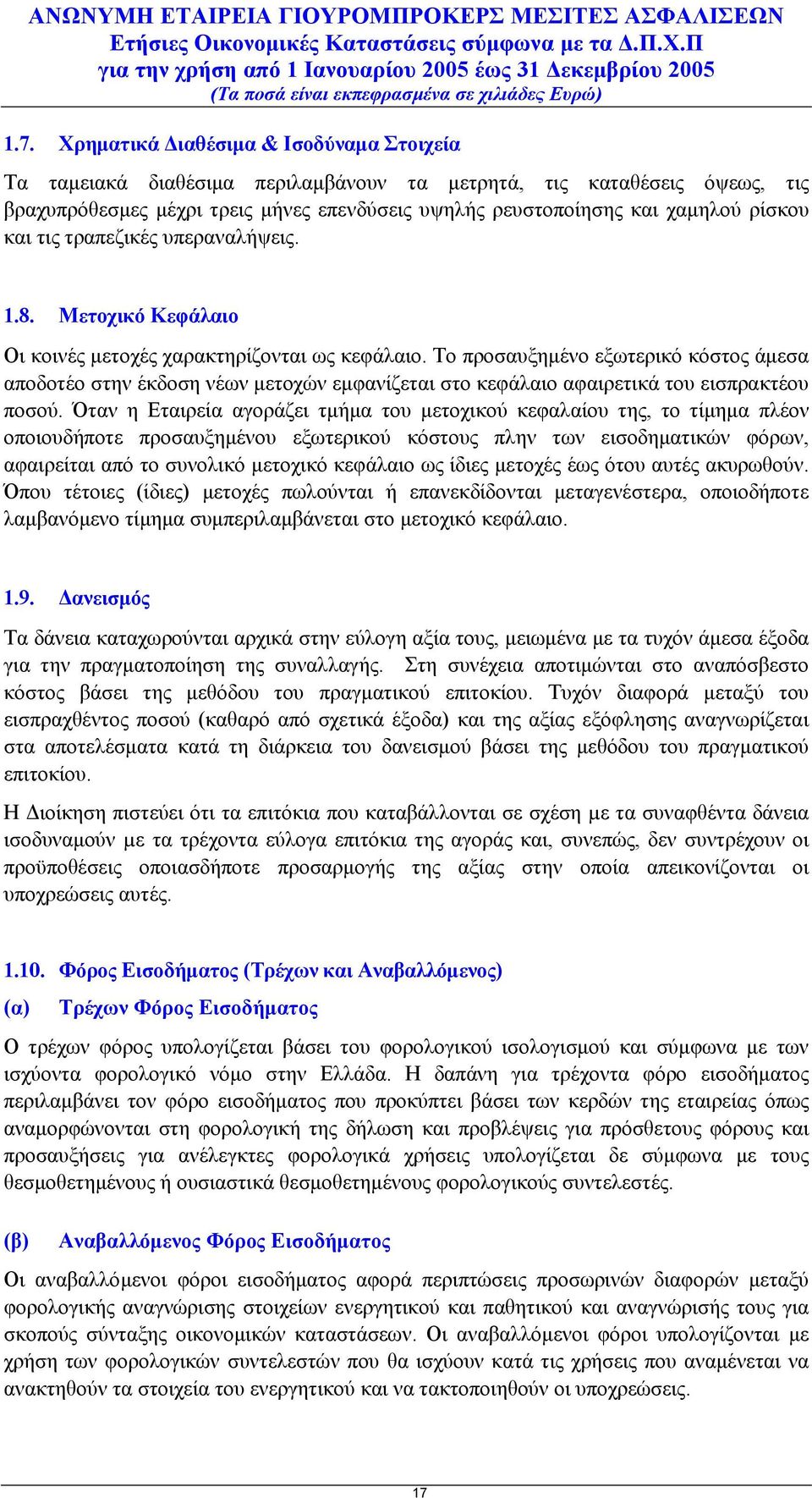 Το προσαυξημένο εξωτερικό κόστος άμεσα αποδοτέο στην έκδοση νέων μετοχών εμφανίζεται στο κεφάλαιο αφαιρετικά του εισπρακτέου ποσού.