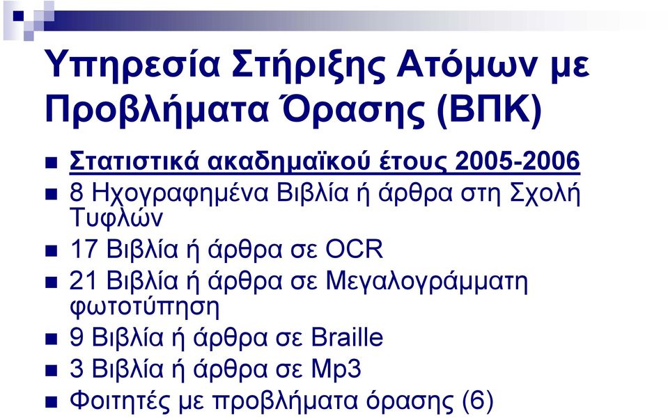 άρθρα σε OCR 21 Βιβλία ή άρθρα σε Μεγαλογράμματη φωτοτύπηση η 9 Βιβλία ή