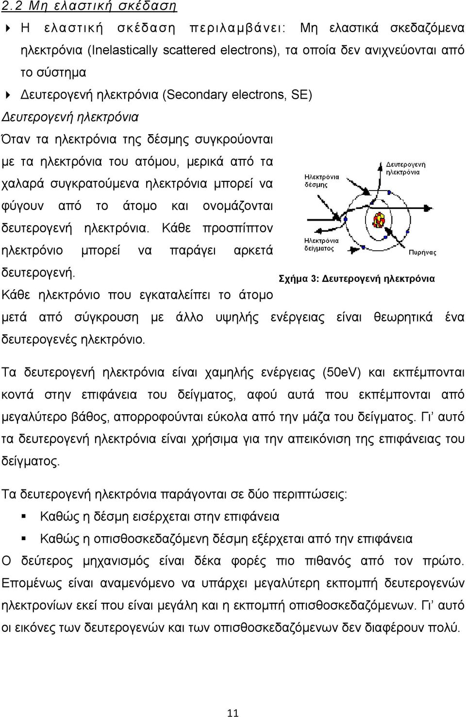 και ονομάζονται δευτερογενή ηλεκτρόνια. Κάθε προσπίπτον ηλεκτρόνιο μπορεί να παράγει αρκετά δευτερογενή.