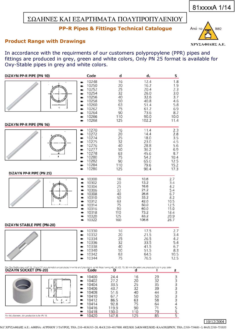 (PPR) pipes and fittings are produced in grey, green and white colors,