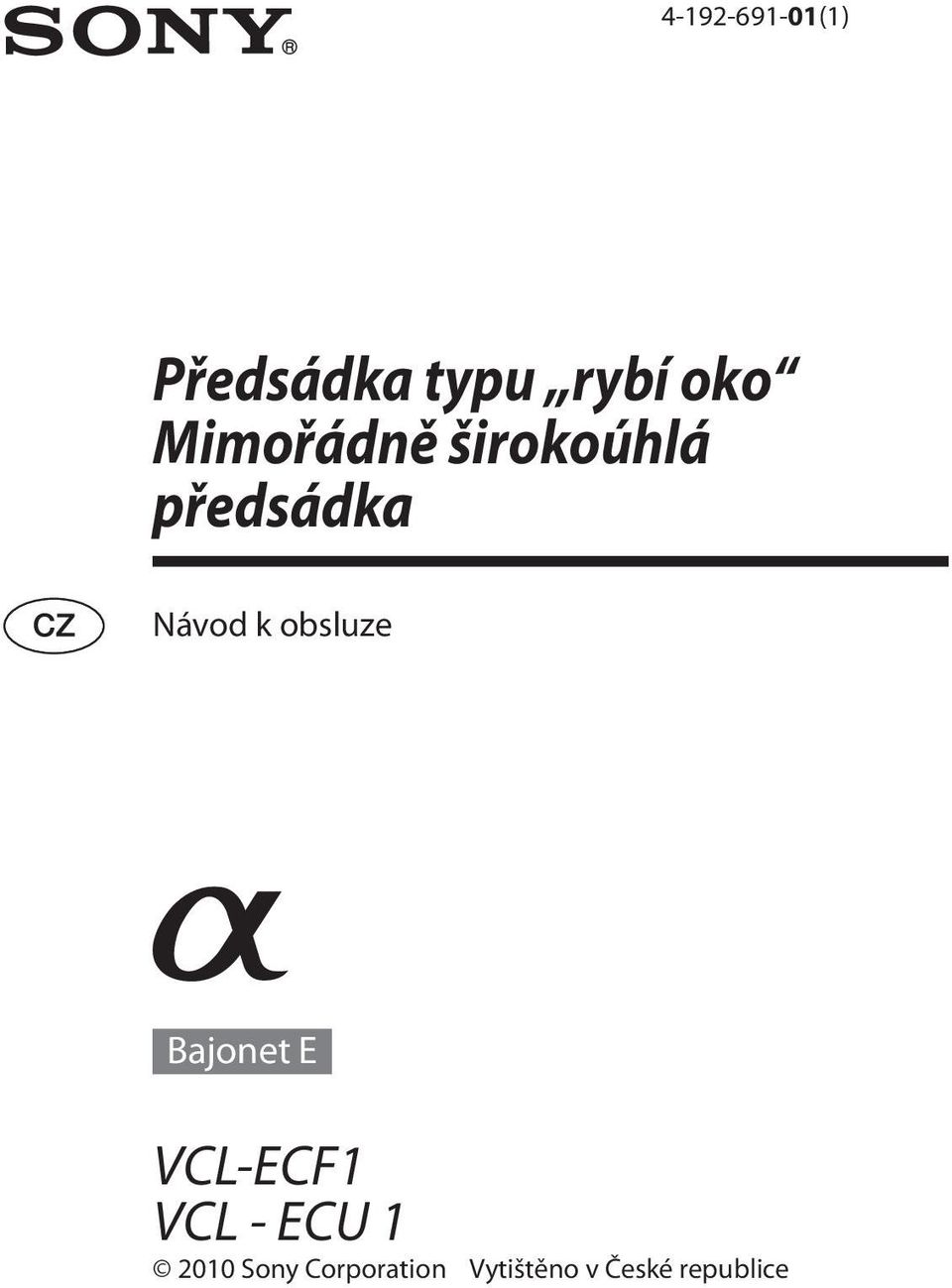 obsluze Bajonet E VCL-ECF1 VCL - ECU 1
