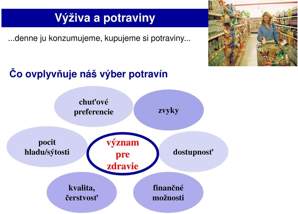 .. Čo ovplyvňuje náš výber potravín chuťové
