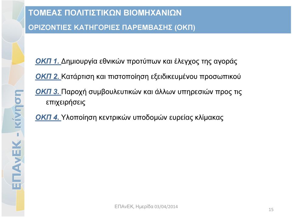 Κατάρτιση και πιστοποίηση εξειδικευμένου προσωπικού ΟΚΠ 3.