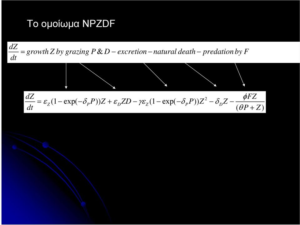 death predation by F dt dz 2 FZ Z(1
