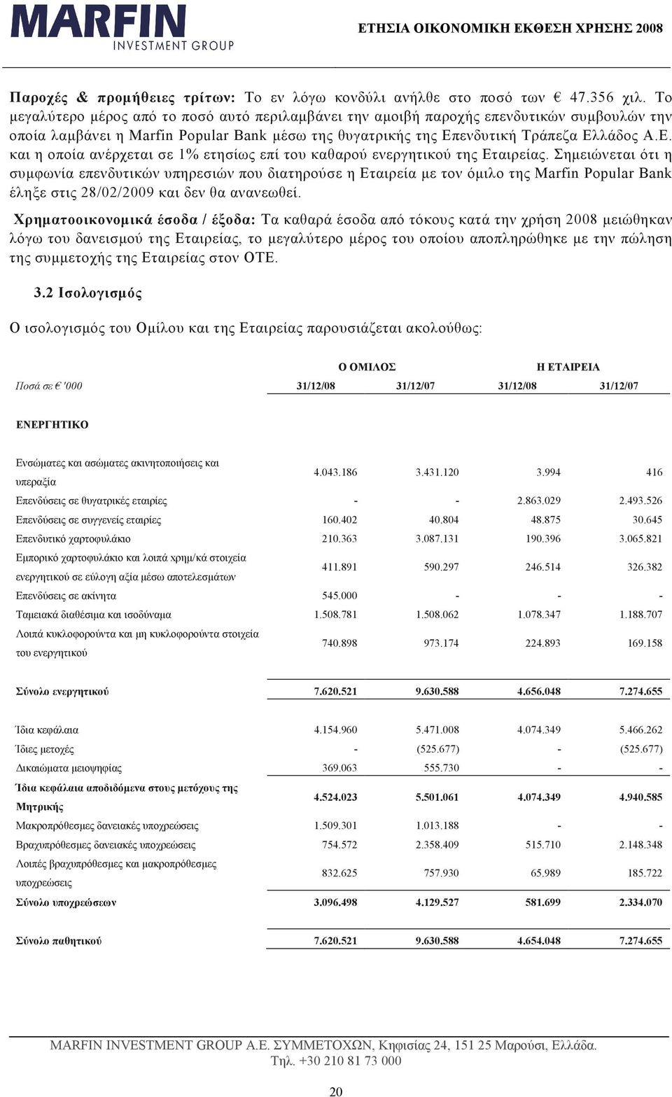 ενδυτική Τράπεζα Ελλάδος Α.Ε. και η οποία ανέρχεται σε 1% ετησίως επί του καθαρού ενεργητικού της Εταιρείας.