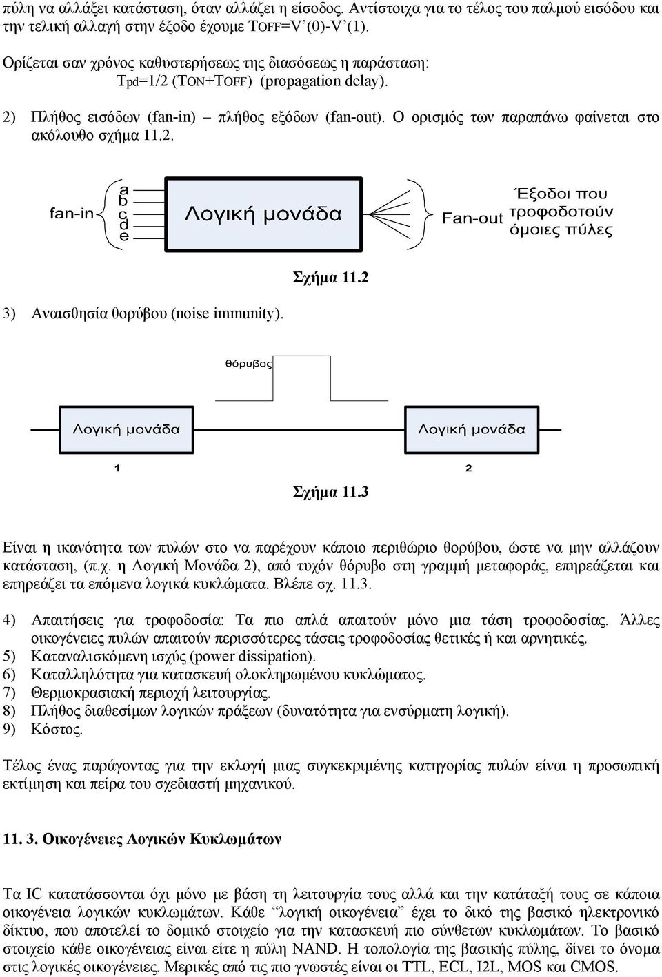 Ο ορισμός των παραπάνω φαίνεται στο ακόλουθο σχήμα 11.2. 3) Αναισθησία θορύβου (noise immunity). Σχήμα 11.2 Σχήμα 11.