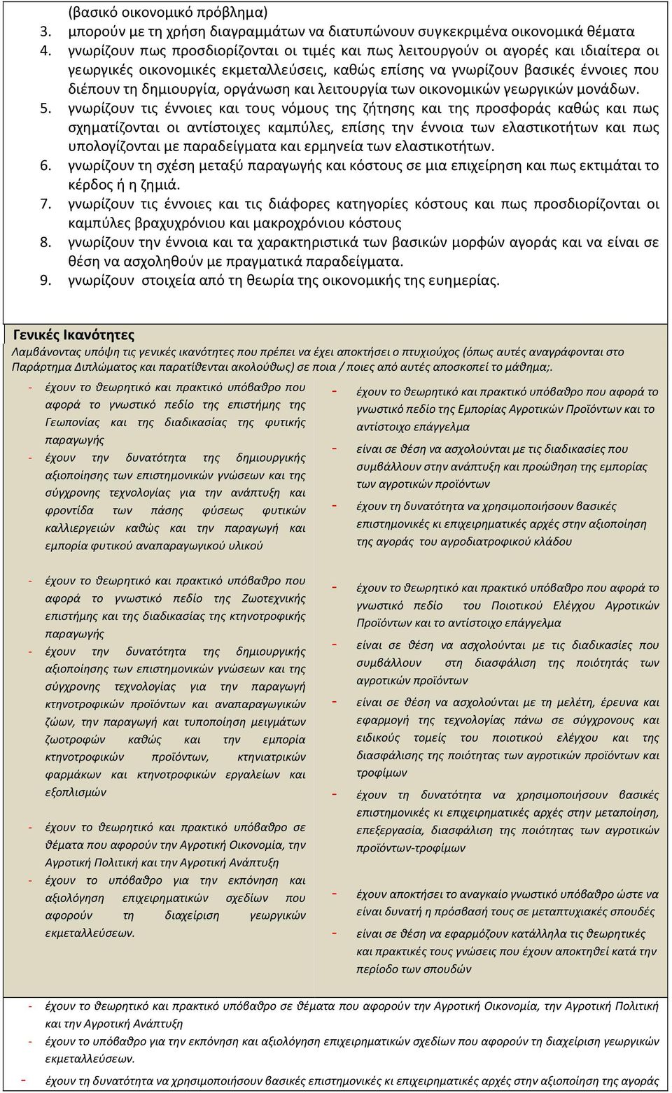 οργάνωση και λειτουργία των οικονομικών γεωργικών μονάδων. 5.