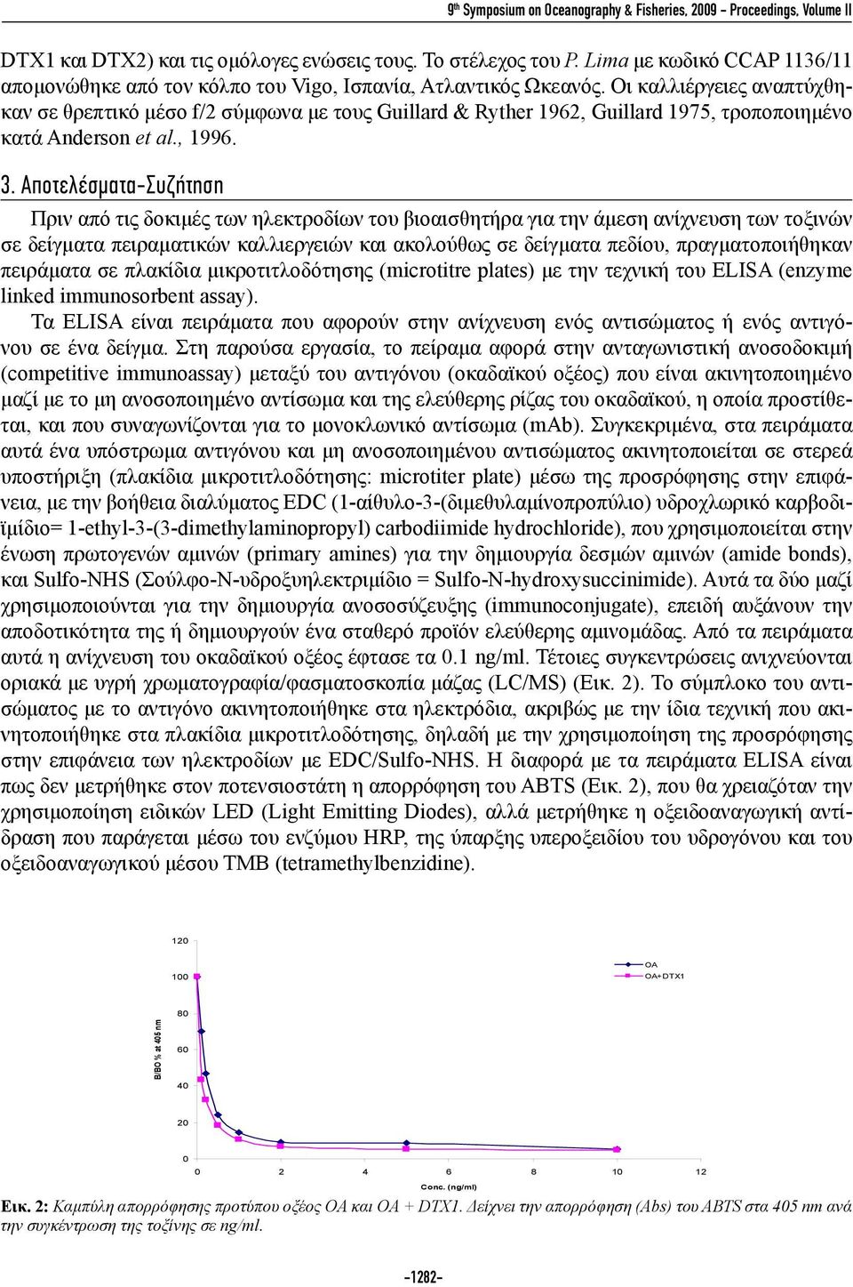 Οι καλλιέργειες αναπτύχθηκαν σε θρεπτικό μέσο f/2 σύμφωνα με τους Guillard & Ryther 1962, Guillard 1975, τροποποιημένο κατά Anderson et al., 1996. 3.