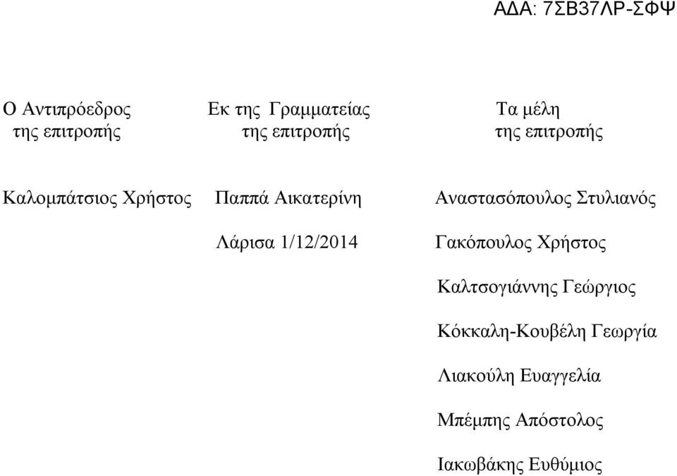 Στυλιανός Λάρισα 1/12/2014 Γακόπουλος Χρήστος Καλτσογιάννης Γεώργιος