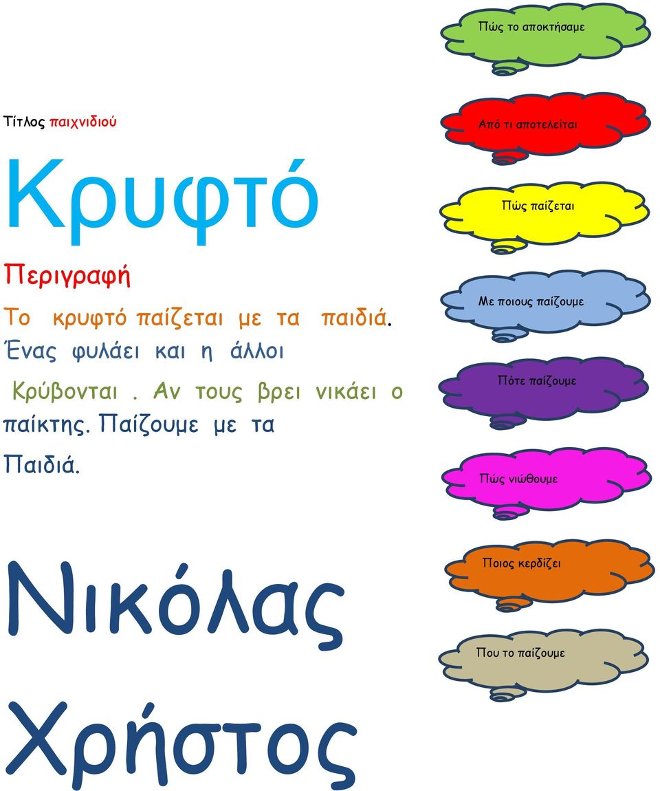 Ένας φυλάει και η άλλοι Κρύβονται.