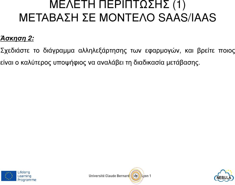 αλληλεξάρτησης των εφαρµογών, και βρείτε ποιος