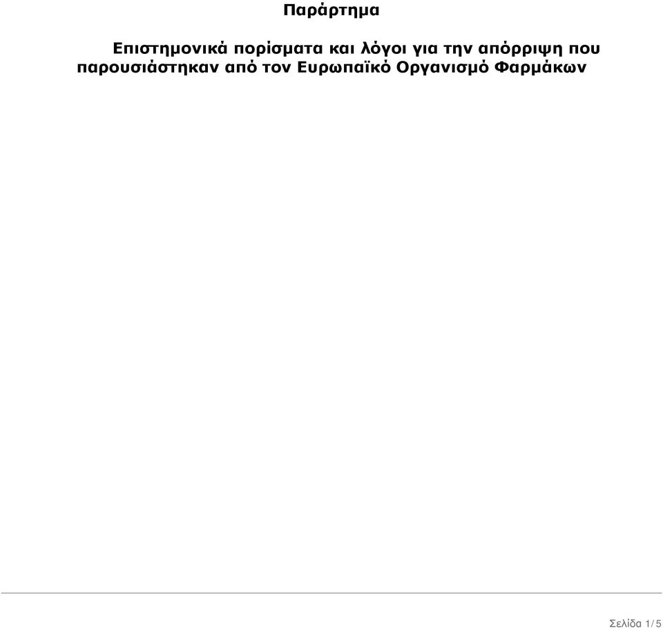 απόρριψη που παρουσιάστηκαν από