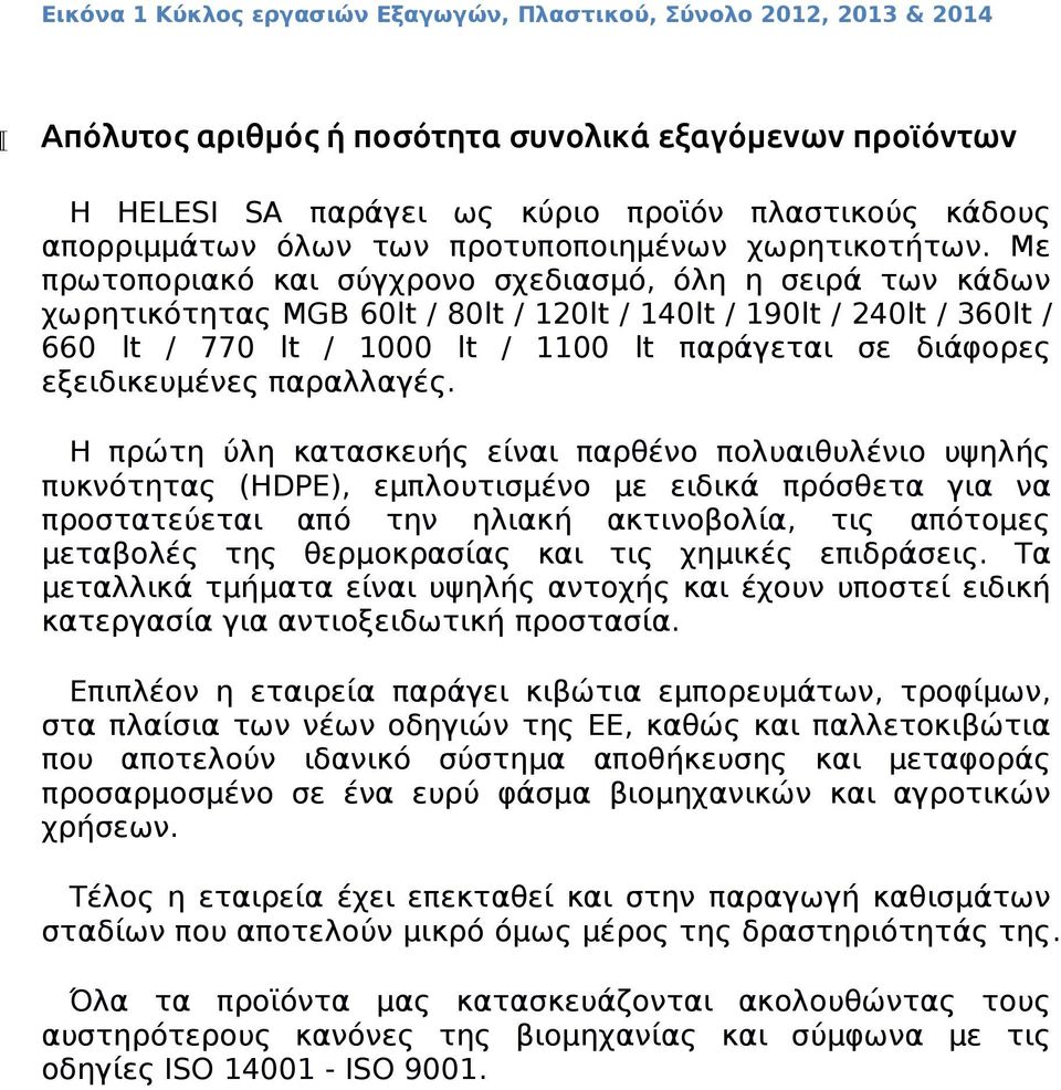 Με πρωτοποριακό και σύγχρονο σχεδιασμό, όλη η σειρά των κάδων χωρητικότητας MGB 60lt / 80lt / 120lt / 140lt / 190lt / 240lt / 360lt / 660 lt / 770 lt / 1000 lt / 1100 lt παράγεται σε διάφορες