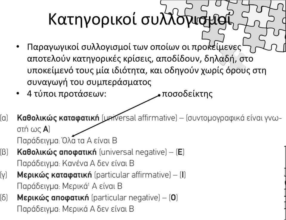 δηλαδή, στο υποκείμενό τους μία ιδιότητα, και οδηγούν χωρίς