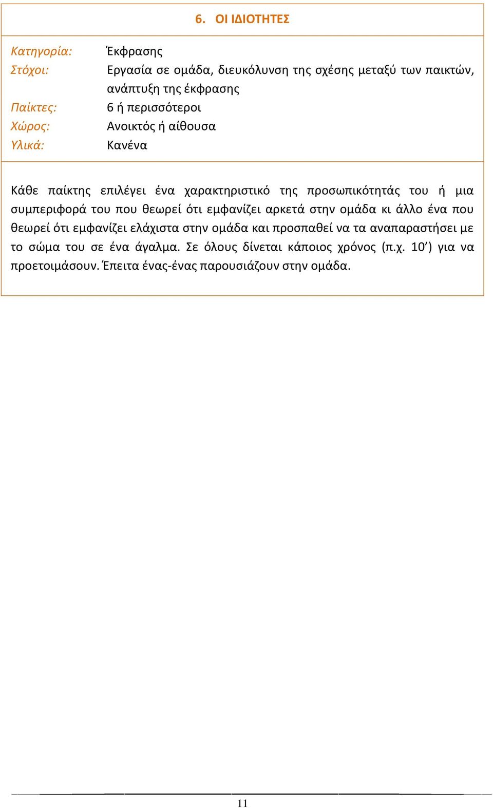 εμφανίηει αρκετά ςτθν ομάδα κι άλλο ζνα που κεωρεί ότι εμφανίηει ελάχιςτα ςτθν ομάδα και προςπακεί να τα αναπαραςτιςει