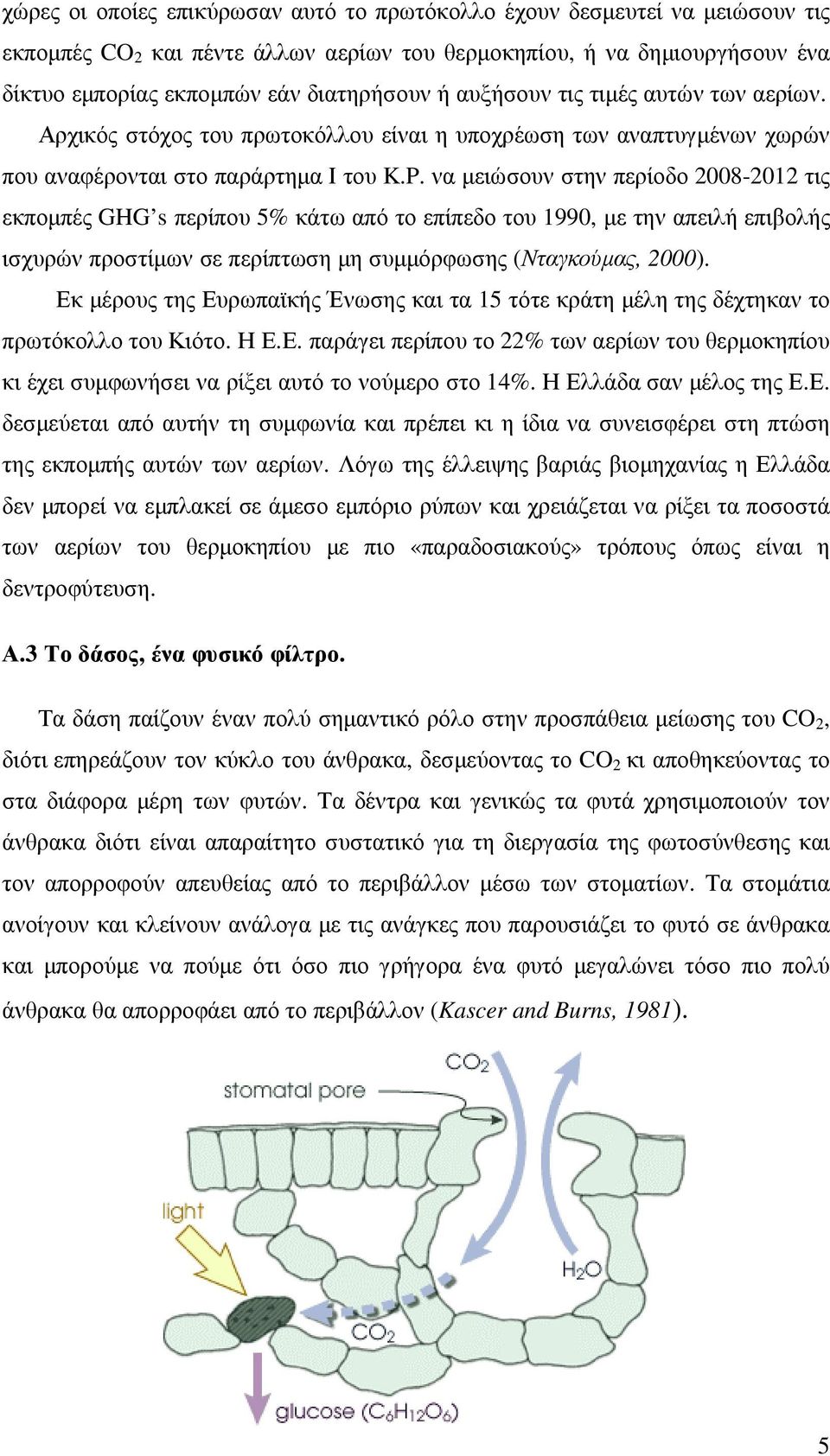 να µειώσουν στην περίοδο 2008-2012 τις εκποµπές GHG s περίπου 5% κάτω από το επίπεδο του 1990, µε την απειλή επιβολής ισχυρών προστίµων σε περίπτωση µη συµµόρφωσης (Νταγκούµας, 2000).