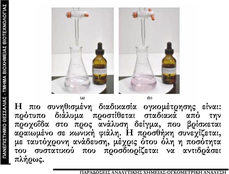 βρίσκεται αραιωμένο σε κωνική φιάλη.